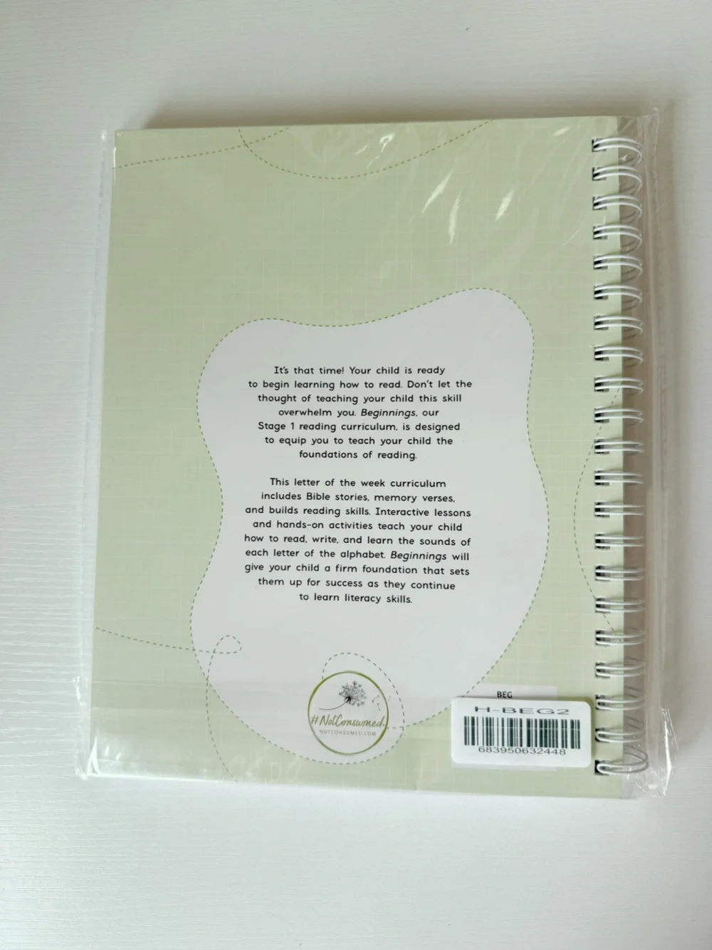Not Consumed Christian Homeschool Beginnings Reading Curriculum Kit Box Like New